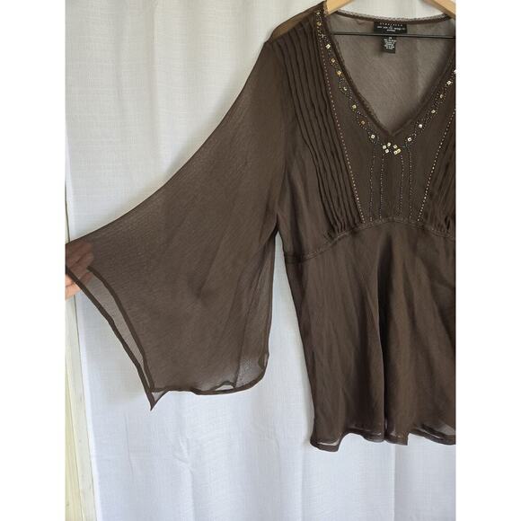 Separates By New York City Design Womens 2X Forest Fairy Boho Hippie Peasant Top - Picture 5 of 8